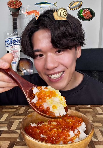 海鮮とカタツムリの丼物でございます🐟🐌(？)#海鮮 #丼 #飯テロ #asmr | food eating videos