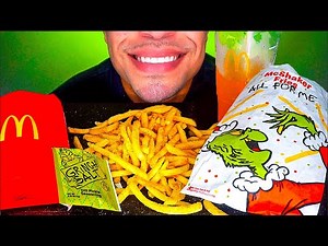 ASMR MCDONALD'S GRINCH SALT MCSHAKER FRIES | JERRY EATING MOUTH SOUNDS NO TALKING