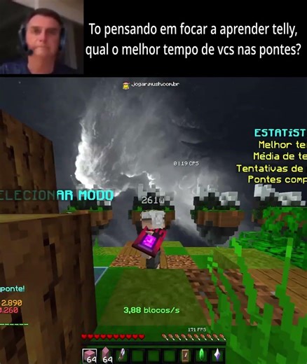 MEU MELHOR TEMPO É 2.890, E O SEU?? 👇🏼👇🏼🔥🔥 #mushmc #minecraft #bedwarsclips #minecraftclips