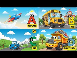 ABC Vehicles 🚗| Alphabet Song with Cars, Trucks & Trains 🚆🚒| Kids Learning | Energypac Kids TV