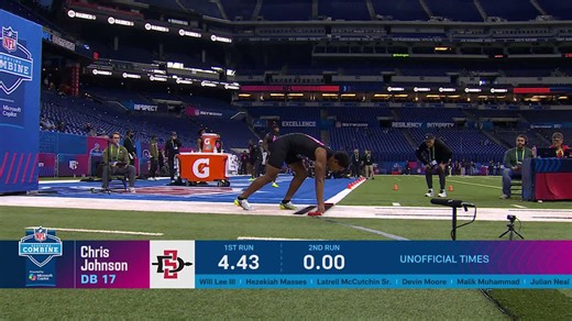 Chris Johnson runs official 4.40-second 40-yard dash at 2026 combine