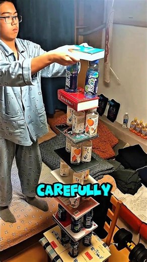 “From Bored to World Record 🤯 Bottle Flip Madness!” #shorts #commentary