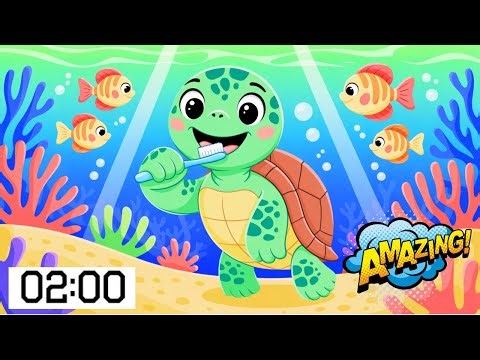 Brush Like A Turtle Toothbrushing Song for Kids | Sea Turtle Magic Toothbrush Timer