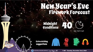 46 reactions · 15 shares |  Happy New Year everyone! #NYE2020 still looks clear, calm, but cold for those venturing out tonight! An extra layer or two would be a good idea. Looking for your local forecast for tonight? Visit us at weather.gov/vegas!  | US National Weather Service Las Vegas Nevada | Facebook