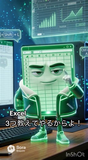 Excelの最強ショートカットキー3選🔥 #ショートカットキー #ライフハック #Excel #作業効率化 #PC