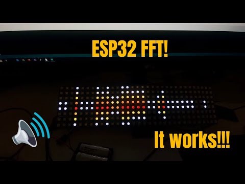WS2812B 32x8 RGB LED flexible matrix ESP32 FFT spectrum analyser