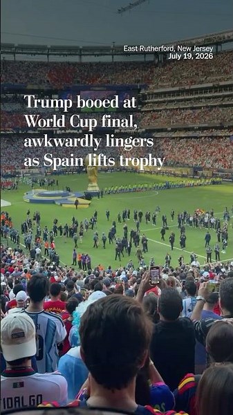 Trump booed at World Cup final, awkwardly lingers as Spain lifts trophy