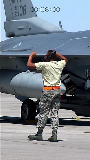 Unique Hand Signal for Fighter Jet Takeoff