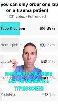 What is the one lab you would order? #FYP #Doctor #Nurse #Student #Education. ￼