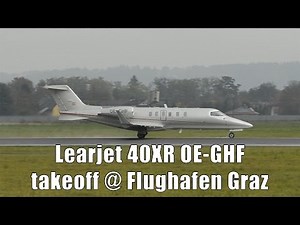 dieflugschule.at Learjet 40XR takeoff @ Flughafen Graz | OE-GHF