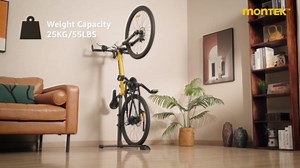 MonTek Bike Stand, Vertical Bike Stand for Indoor Bike Storage, Upright Bike Stand with Adjustable Height for Garage & Apartment, Vertical Bike Rack Suit for 16/-29/ MTB, Hybrid and Road Bike, Grey