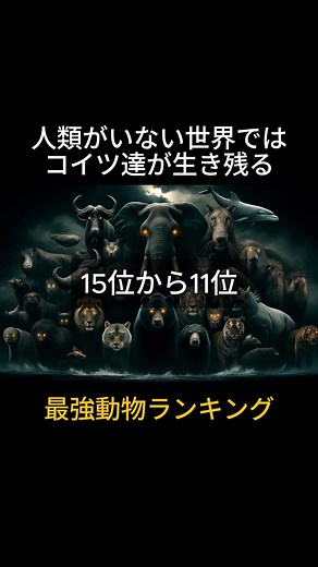 最強動物ランキングトップ15 #動物 #雑学 #最強動物 #ランキング