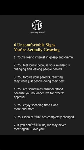 Uncomfortable signs you're actually growing #facts #inspiration #psychology | Inspiring World | Facebook