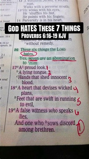 God Hates These 7 Things (Proverbs 6:16-19 KJV)