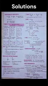 SOLUTIONS Short Notes | JEE NEET | #shortnotes #solution #chemistry #shorts #exam #class12 #revision