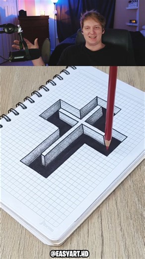AggroReacts on Instagram: "HOW TO DRAW A 3D CROSS! 🤯"