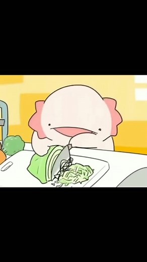 Axolotl Animation: Funny Vegetable Chopping Scenes