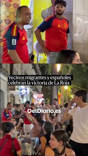 Así se vivió el partido de La Roja en Lavapiés: vecinos migrantes y españoles celebran la victoria