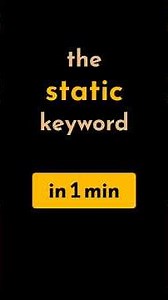 Java's Static Keyword in 1 min | #geekific #static #in1min