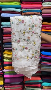 6.7K views · 21K reactions | Dyeable Heavy work pure Georgette work fabric ₹1450/- per meter Dupatta fabric ₹450/- per meter Dm us or WhatsApp us for order #dyeable #lehenga #kurti #work #fashionbrand | Dhingli Matching | Facebook