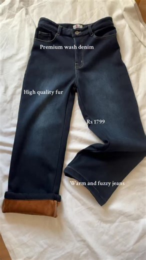 Not Basic brand on Instagram: "Denim fur pants to keep you warm all winter ❄️"