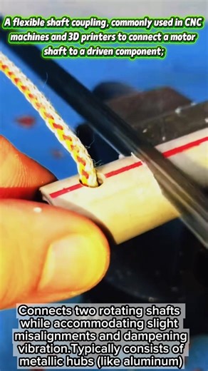 A flexible shaft coupling, commonly used in 3D printers and CNC machines to connect motor shafts.