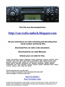 Visteon Radio Code Free Download