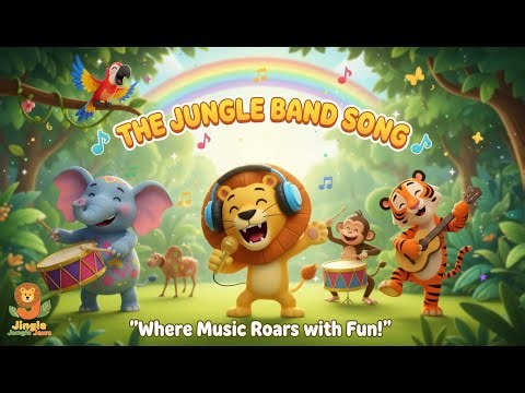 🎶 The Jungle Band Song | Dancing Animals Kids Rhyme | Jingle Jungle Jaws | Fun Animal Nursery Song