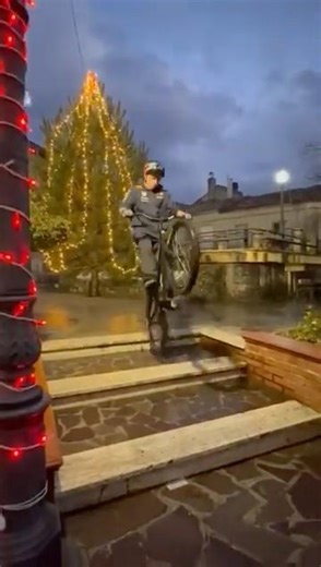 Little Backwheel Hops Down Some Stairs