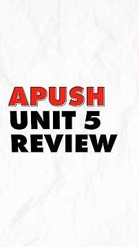 ONE MINUTE Review #apush Unit 5