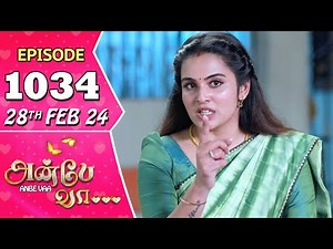 Anbe Vaa Serial | Episode 1034 | 28th Feb 2024 | Virat | Shree Gopika |Saregama TV Shows Tamil