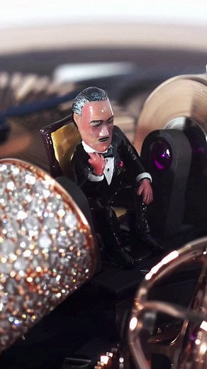 Sitting in the very center of the Opera Godfather musical watch is a miniature, hand-engraved and hand-painted figurine of the Godfather himself #jacobandco #godfather #watches #luxury
