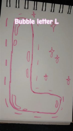 how to draw bubble letter L in pink #easy #katseye #internetgirl