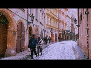 Walking in Heavy Snow in Prague 4k ❄️ Magical Winter Walk in Old Town - Czech Republic Ambience