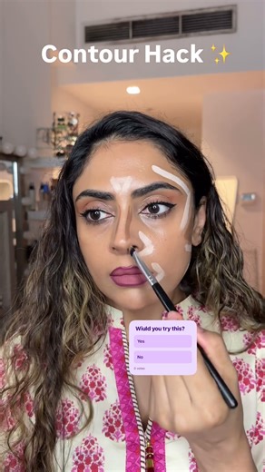 Viral Face Contour Hack | Natural Sculpted Look & Defined Jawline 🔥#contourhack