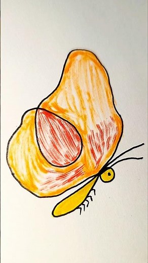 how to draw a butterfly drawing easy and simple l #art #artistshortsfeed