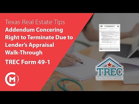 Addendum Concerning Right to Terminate Due to Lender's Appraisal | Texas Real Estate How-To