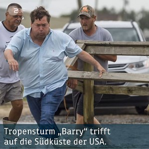 Der über Louisiana brausende Tropensturm „Barry“ hat sich weiter abgeschwächt. Für Gebiete einschließlich des Großraums New Orleans wurde die Sturmwarnung bereits aufgehoben. | ZDF heute