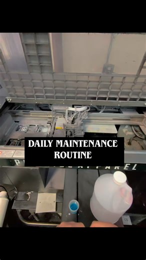 🧼 Daily Quick Maintenance Routine Before the prints start rolling, we take a few minutes to make sure every machine is ready to go. This small routine saves HOURS of downtime and keeps print quality on point. Here’s what we hit every morning: 🔧 Capping Station Cleaning Fresh wipe, no buildup, perfect seal for the heads. 🧽 Wipers Cleaned checked so they’re not dragging old ink back onto the head. 🖨️ Print Heads Light under-head wipe visual inspection to catch anything early. 🛤️ Rails Dust, l