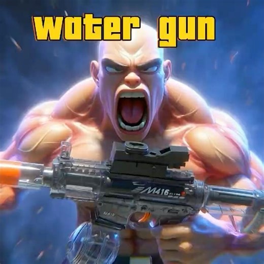 Electric water gun, transparent with lights, shoots up to 6-8 meters, large capacity, high-pressu...