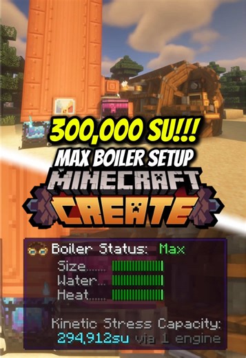 300,000 Stress Unit Boiler - Minecraft Create #minecraft #createmod | minecraft