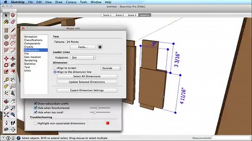 Ajouter du texte, des étiquettes et des cotations à un modèle | SketchUp Help