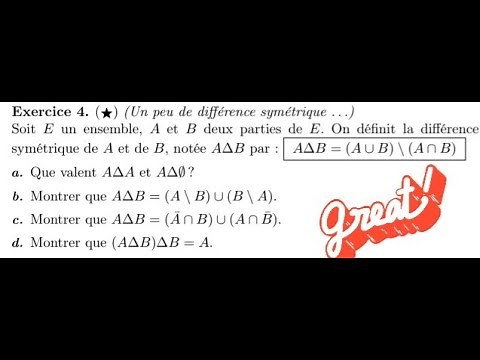 #Algèbre1 💯 Smia 💯 bon exercice sur la différence symétrique (théorie des ensembles)