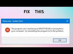 How to Fix "“Msvcp140.dll is missing Windows” Error in Epic Games Launcher