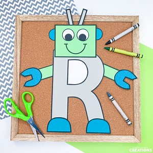 Letter R Craft Patterns | Robot Craft | Alphabet Crafts | Uppercase Letter Activities - Etsy