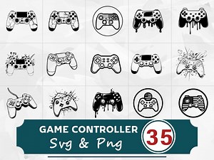 Game Controller SVG PNG Bundle, Gamer Clipart Vector, Cricut Cut Files - Etsy