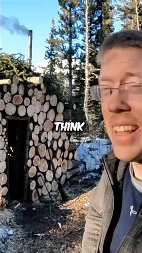 Man Builds a Log Cabin in the Alaskan Wild and Spends the Night Inside