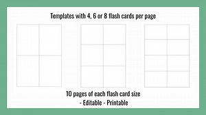Blank Flashcards Template: Printable Study Cards (digital Download) - Etsy Australia
