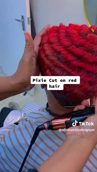 Pixie Cut on red hair #pincurl #pincurltutorial #pincurlshair #pushwavesbirmingham #pushwaves #fingerwaves #fingerwavebirmingham #pixiecutinbirmingham #pixiecutstyle #birminghamhairstylist #redhaircolor #shorthairwithfingerwaves
