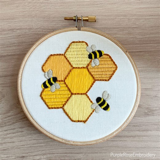 PDF-mönster för broderi med honungskaka - Etsy Sverige